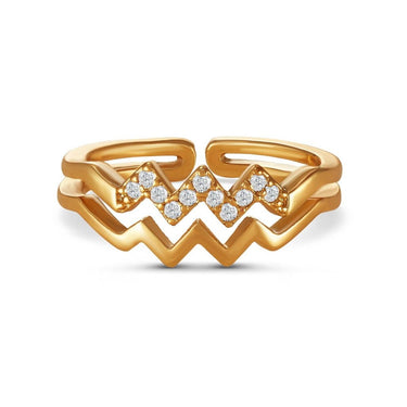 Gold Ring for Women - Stainless Steel Ring - Woman Ring - The Zigzag Ring Brother & Sisters